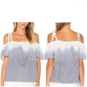 Milly Eden Cold-Shoulder Striped Top